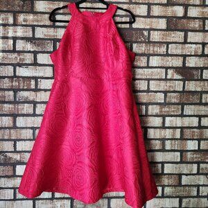 Calvin Klein Red A Line Sleeveless Cocktail Dress Size 14